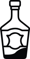 Bottle of whiskey silhouette. Vector illustration