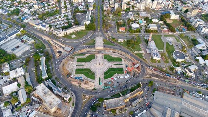Flag square aerial photo in Santo Domingo, Dominican Republic
