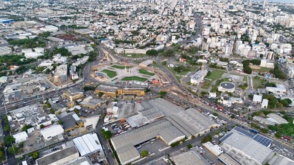 Aerial photo of Santo Domingo, Dominican Republic over the Flag Square.