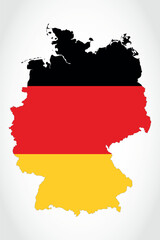 Fototapeta premium Vector graphic artwork suitable for print and web containing flat detailed map of GERMANY