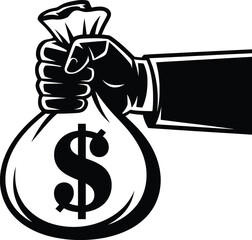 Money Bag Icon, Finance, Wealth, and Investment Symbol Illustration.