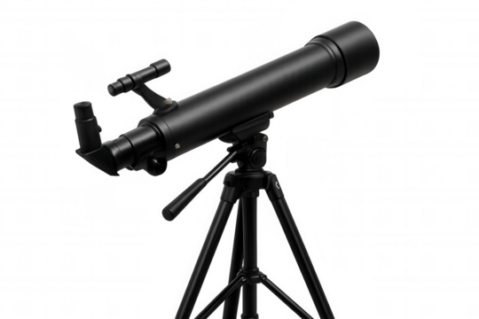 Modern telescope on tripod ready for stargazing and astronomical observation, exploring space discovery and science education
