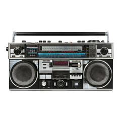 Obraz premium Vintage retro boombox stereo cassette player iconic 1980s music sound system
