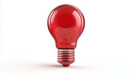Isolated Red Bulb Design - Vibrant Color, Clean White Space