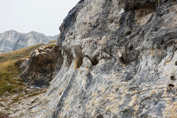 Erosion features in dolomite rock in the Swiss alps