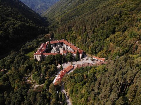 Rila-Kloster. Luftbild. Flugaufnahme