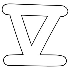 doodle of the Roman numeral 5 hand drawn outline vector