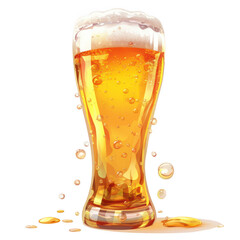 Refreshing tall pilsner glass with bubbles beverage photography studio setting close-up view