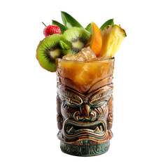 Tropical cocktail preparation tiki bar drink photography bright environment close-up view exotic concept