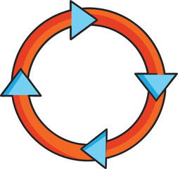 red and yellow arrows