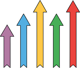 colorful arrows on white background