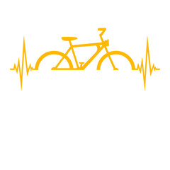 Bicycle Heartbeat I'd Rather Be Biking Pulse Frequency ECG Line
