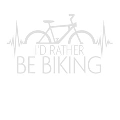 Bicycle Heartbeat I'd Rather Be Biking Pulse Frequency ECG Line