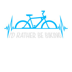 Bicycle Heartbeat I'd Rather Be Biking Pulse Frequency ECG Line