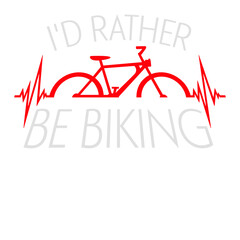 Bicycle Heartbeat I'd Rather Be Biking Pulse Frequency ECG Line