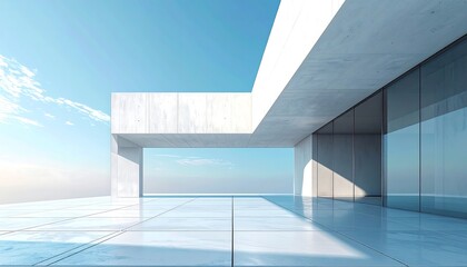 Obraz premium Minimalist Architecture with Concrete Structure and Open Space.