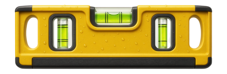 Waterproof magnetic level with sealed vials, ideal for outdoor applications.