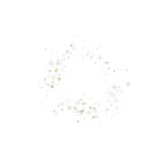 Green glowing ring PNG, abstract circular particle scatter, dreamy soft light, ethereal decorative element, futuristic digital art accent for overlays, crafts, or design

