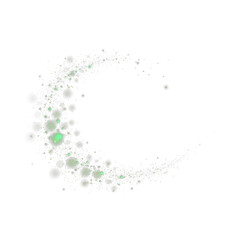 Green glowing crescent PNG, abstract particle swirl, dreamy soft light, ethereal digital art accent, futuristic decorative element for overlays, crafts, or creative design

