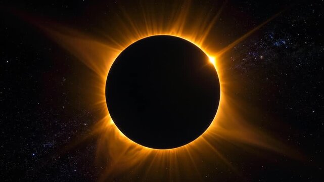 Celestial Spectacle - Witnessing the Breathtaking Beauty of a Total Solar Eclipse in the Vast Cosmos.