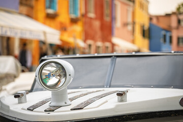The beautiful, stylish front of a boat on the island of Burano