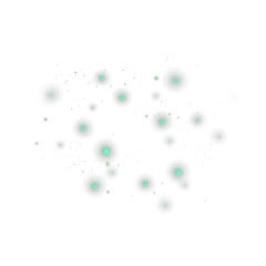 Green glowing particle constellation on white, abstract soft focus dots, dreamy minimalist sparkle, modern digital art for creative design and futuristic backgrounds

