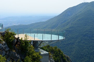 glass terrace on the rock as a lookout