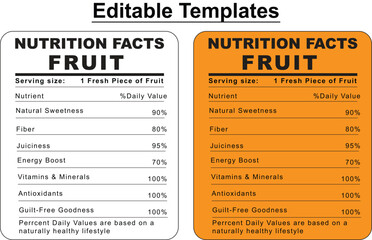 Healthy food product label features vitamins antioxidants guilt free benefits