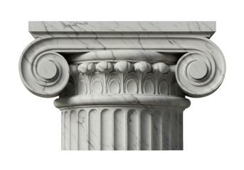 Ionic capital isolated PNG on transparent background, architectural element with volutes and...
