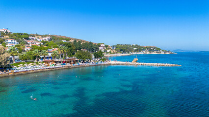 Fototapeta premium Cesmealti - Urla - Izmir - Turkey, View on ''Bride Rock'' or ''Sail Rock''. Gelinkaya