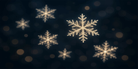 Abstract vector illustration of a Christmas and winter holiday background with a design featuring snowflakes, stars, and decoration pattern