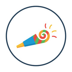 Party Blower: birthday party whistle, party blower icon vector design
