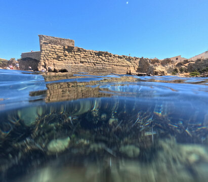 The new Tabarca island opposite Santa Pola Alicante province Spain the marine reserve underwater view