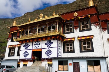 Yasang Monastery in Yarlung Valley, Lhoka (Shannan), Tibet, showcasing traditional Tibetan...