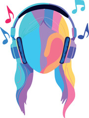 Colorful Woman with Headphones
