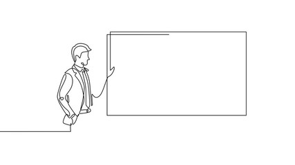 Businessman with Big Dollar Graphic Chart Self Drawing Animation Financial Growth Strategy - Powered by Adobe