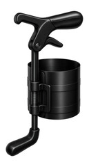 Ergonomic piston ring compressor with dual-action handle for engine assembly.