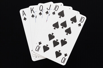 The unbeatable hand in poker known as a Royal Flush - ace, king, queen, jack and 10 in the same suit
