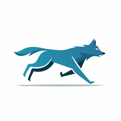 Running wolf animal with transparent background