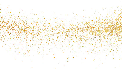 Golden glitter texture on white abstract background. White background, Shimmering gold glitter confetti scattered, Festive holiday sparkle, festive season, luxury