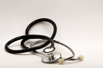 Stethoscope isolated on white with copyspace and white background