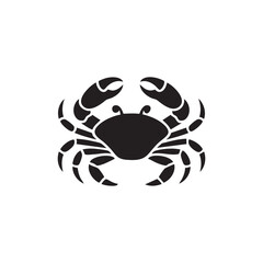 Minimal Crab Logo Design Isolated on White Background