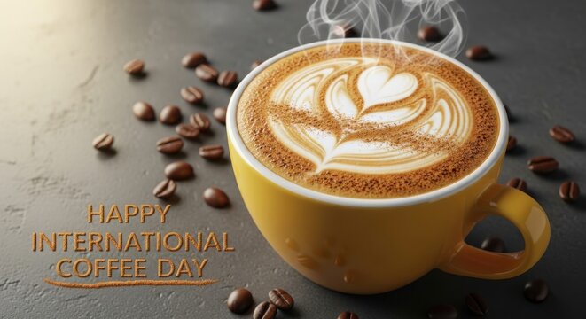 Delicious caramel macchiato coffee with whipped cream and coffee beans - Powered by Adobe