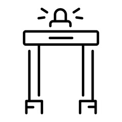 A line style icon showing checking gate