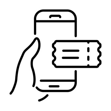 A linear style icon representing electronic ticket