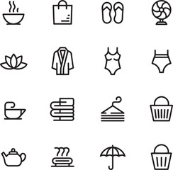 Minimalist Vector Icons for Tea Time Wellness and Relaxation Theme