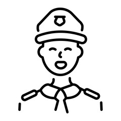 A line style icon showing policeman