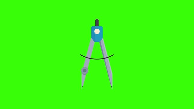pen compass with green screen background