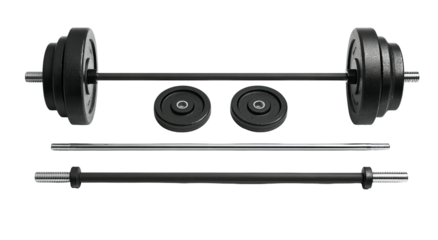 Fitness barbell set, top view