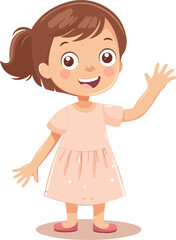 Adorable Cartoon Girl Vector Design